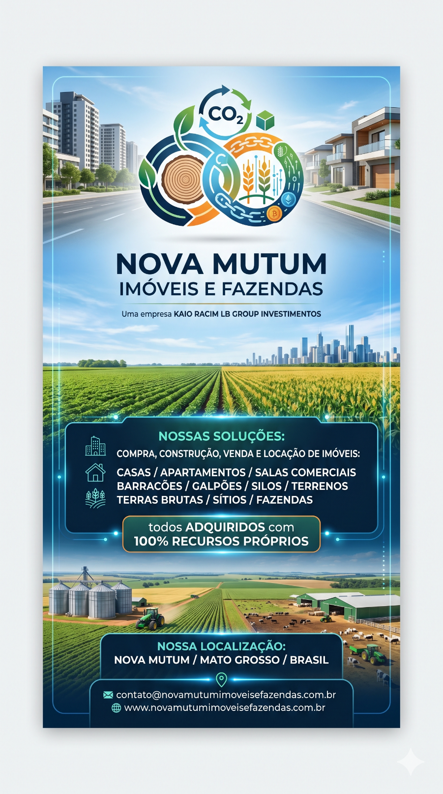 O Futuro do Agronegócio e do Mercado Imobiliário Começa Aqui - NOVA MUTUM IMÓVEIS E FAZENDAS - Inovação, Sustentabilidade e Solidez no Coração de Mato Grosso.